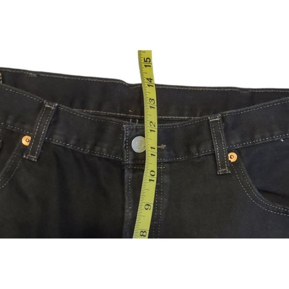 Levis 501 Jeans Mens Size 37X31 Black Dark Wash Button Fly Straight Leg - Picture 4 of 10